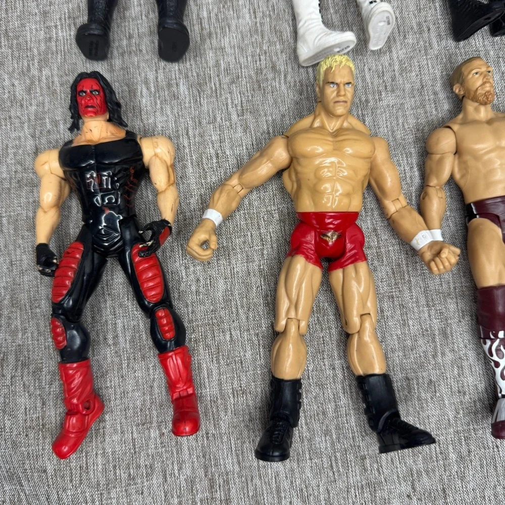 WWE Wrestling Action Figure Lot 8pc The Rock Booker T Randy Orton Kane Edge
